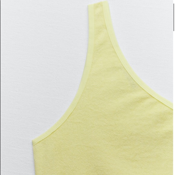 Zara lemon one shoulder crop Top, New with tags, size Small - Picture 5 of 8